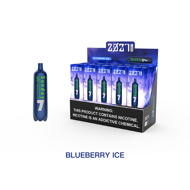 2027 Date 7 2000 Puff Disposable Vape (Blueberry Ice)