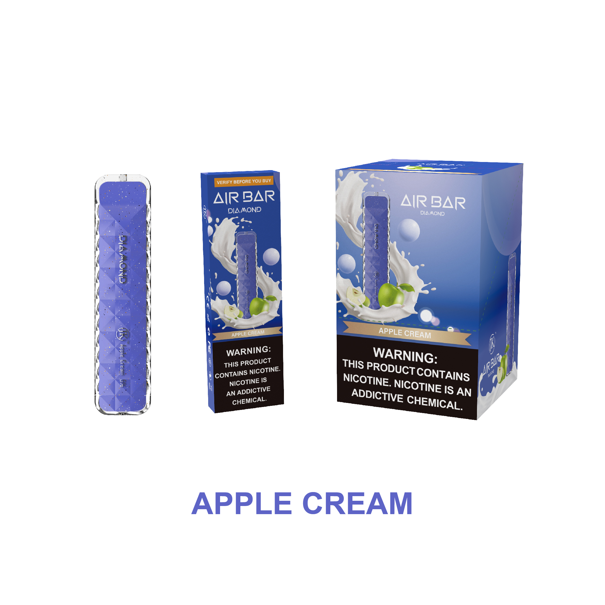 Air Bar Diamond 500 Puff Disposable Vape (Apple Cream)
