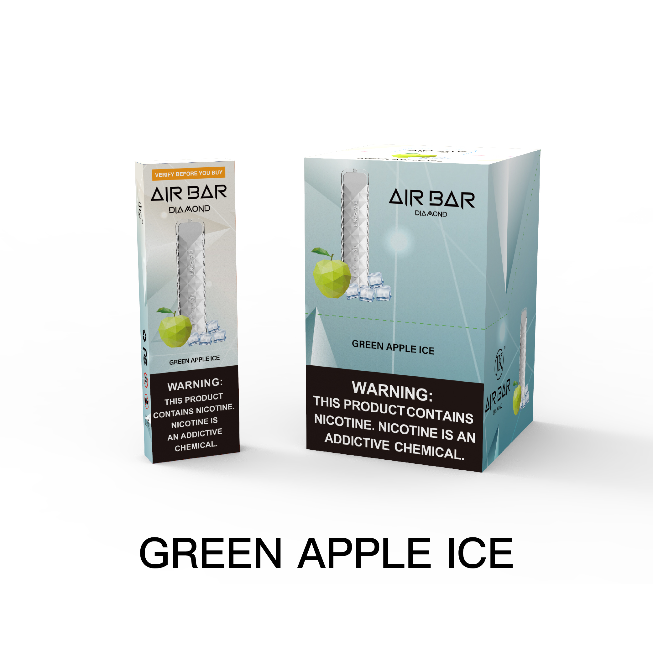 Air Bar Diamond 500 Puff Disposable Vape (Green Apple Ice)