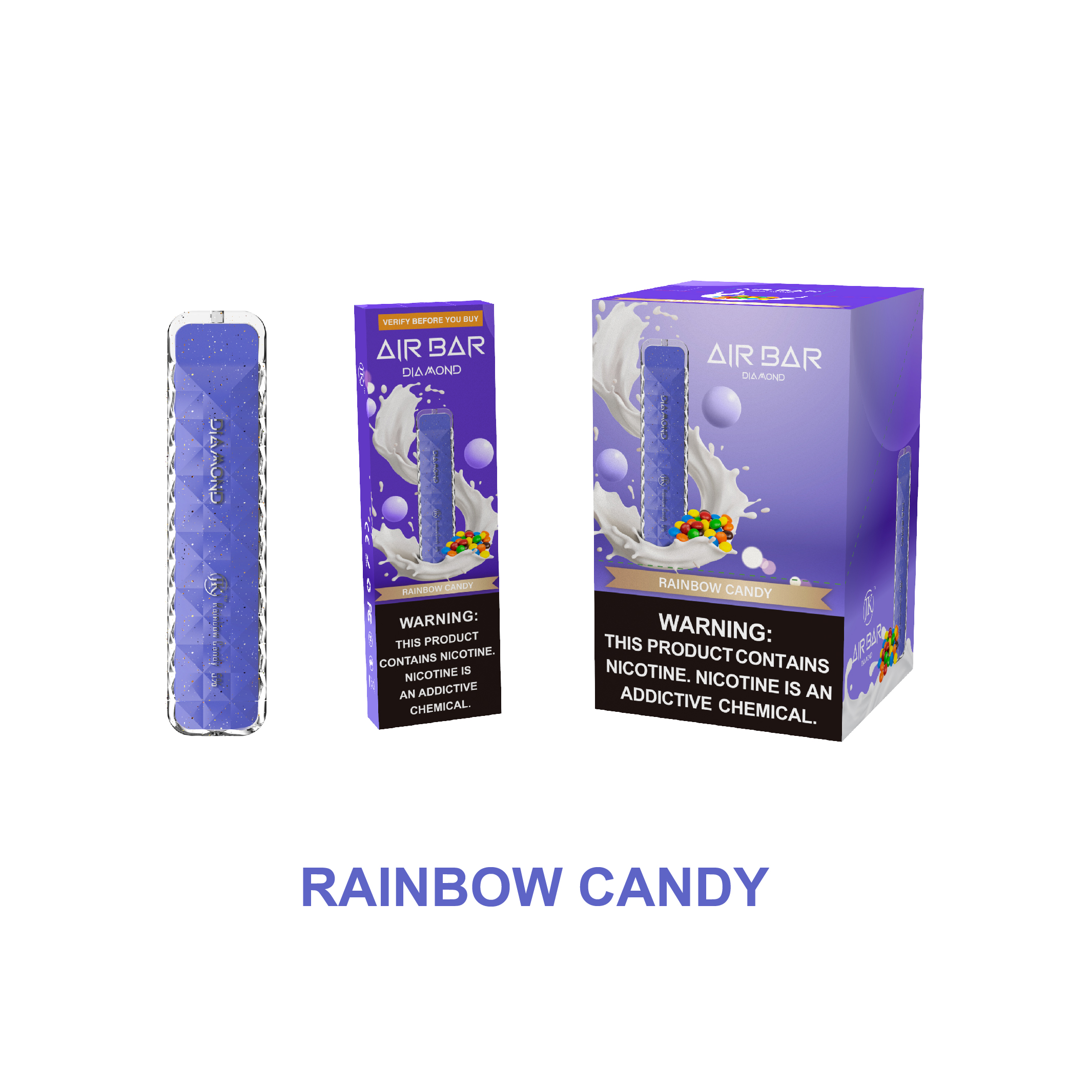 Air Bar Diamond 500 Puff Disposable Vape (Rainbow Candy)