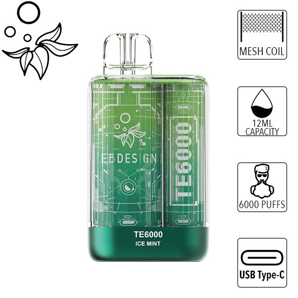 E.B. Design TE6000 6000 Puff Disposable Vape (Iced Mint)