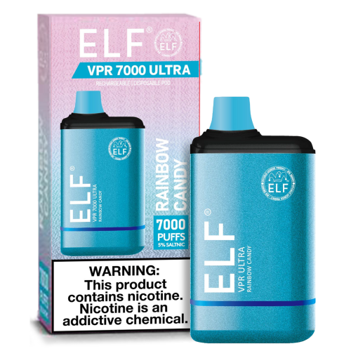 Elf VPR Ultra 7000 Puff Disposable Vape (Rainbow Candy)