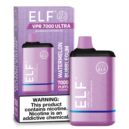 Elf VPR Ultra 7000 Puff Disposable Vape (Watermelon Bubblegum)