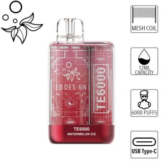 E.B. Design TE6000 6000 Puff Disposable Vape (Watermelon Ice)