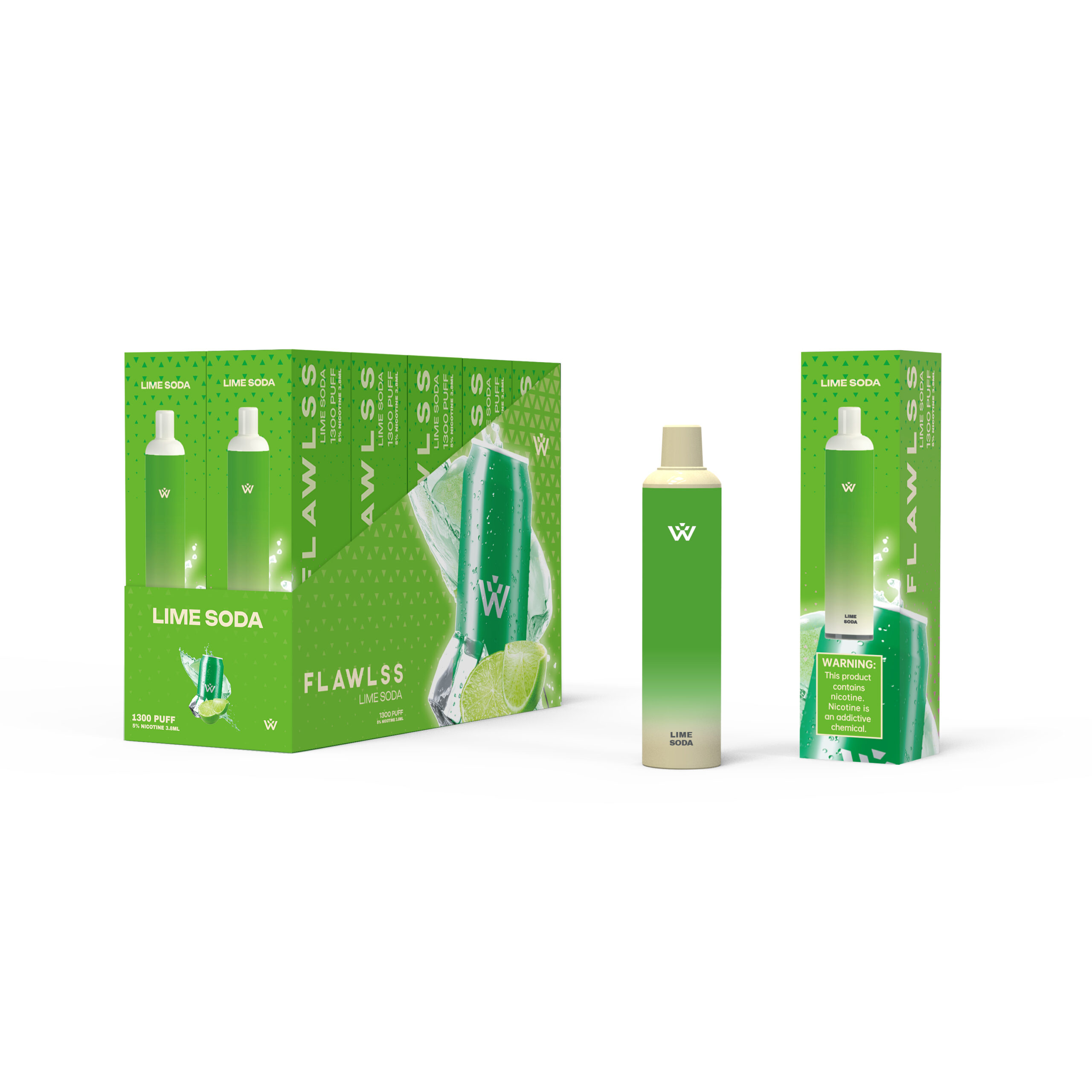 Flawlss 1300 Puff Disposable Vape (Lime Soda)