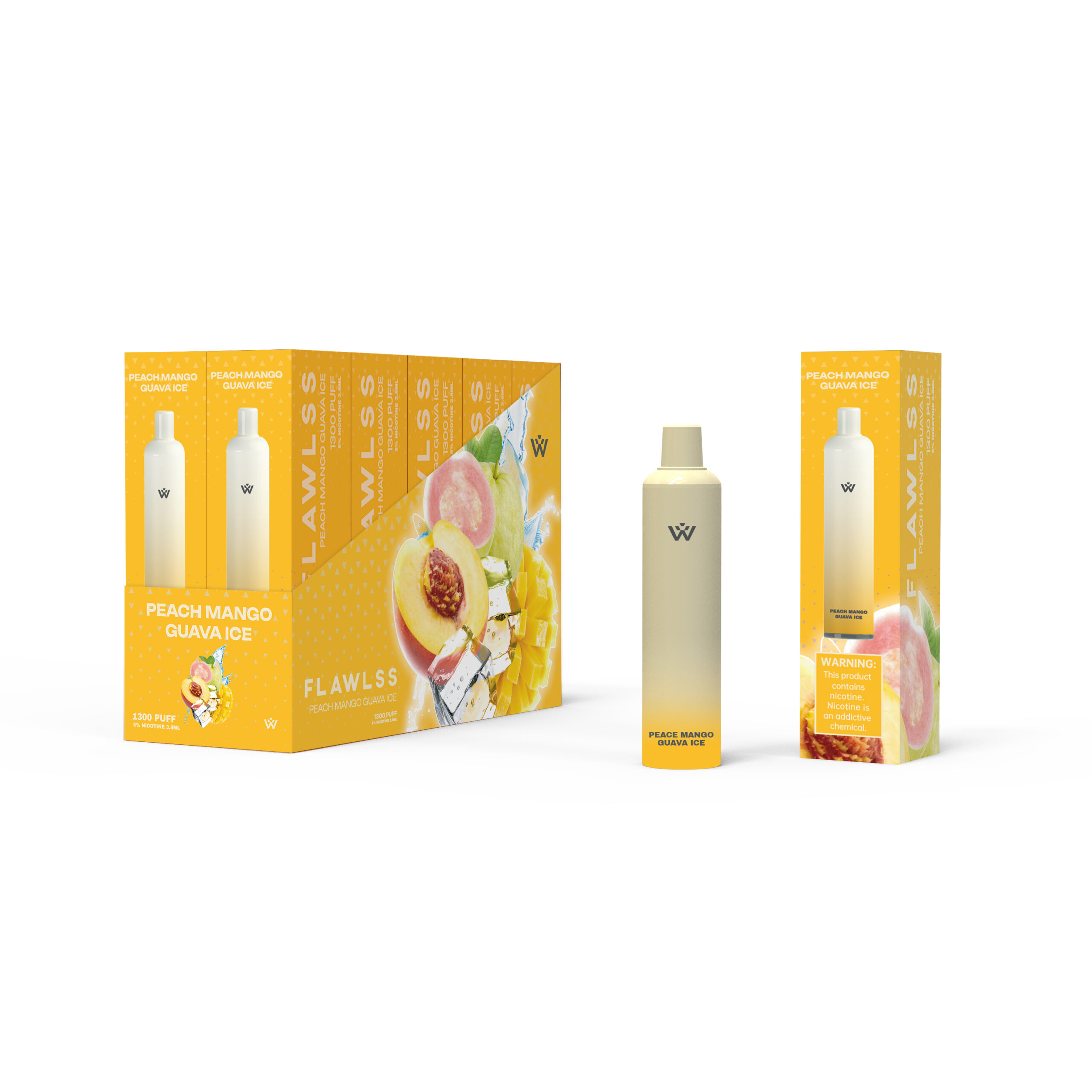 Flawlss 1300 Puff Disposable Vape (Peach Mango Guava Ice)